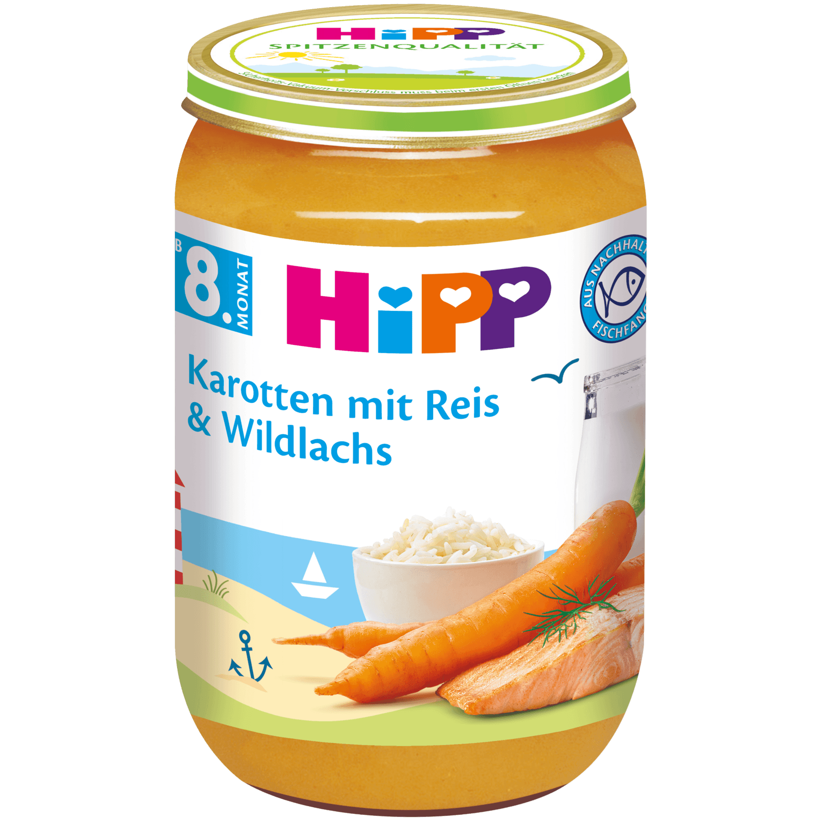 HIPP 6535 KAROT REIS W.LACHS 8M, 220G GL