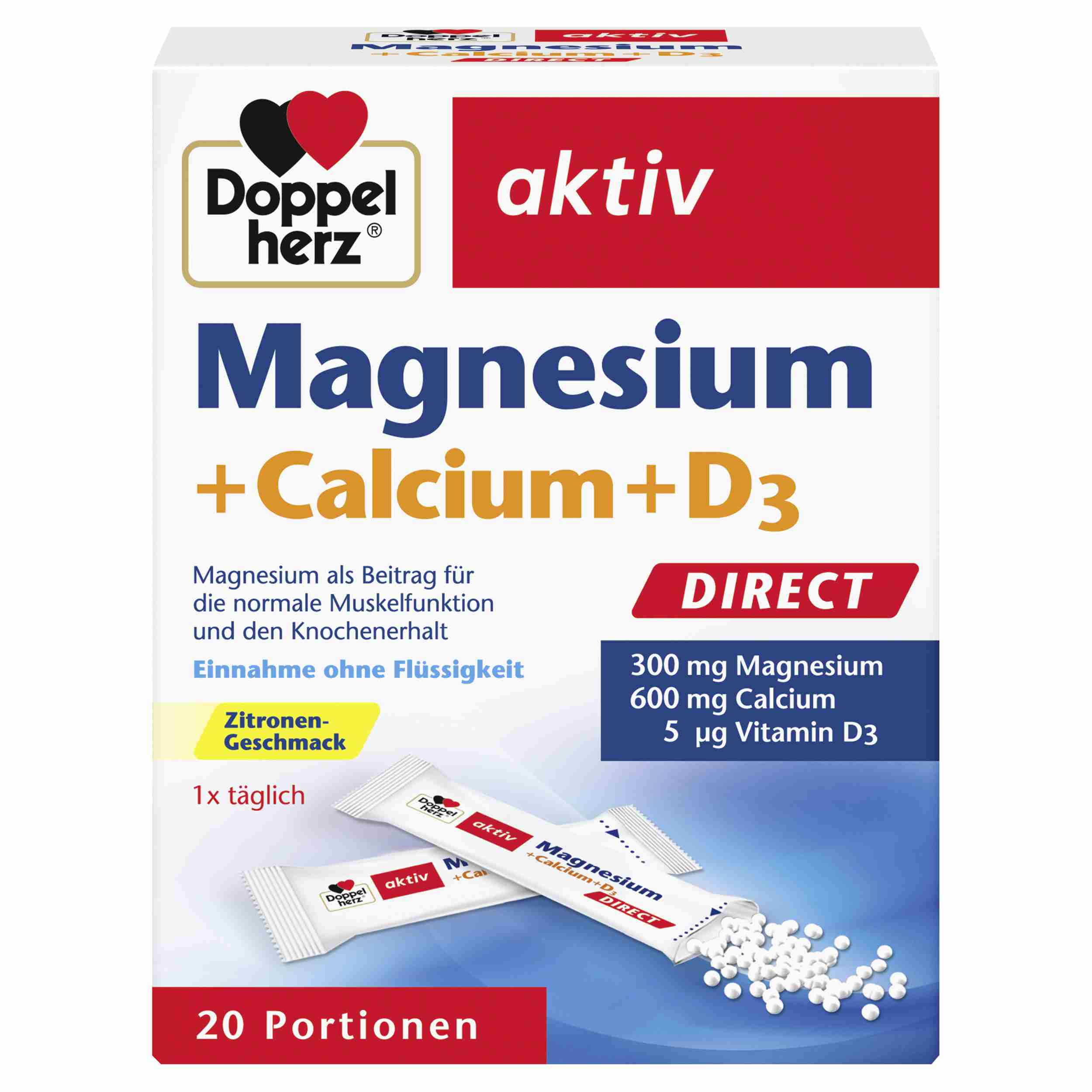 DOPPELHERZ MAGN.+CALC.+D3 20STICK, 55G PK