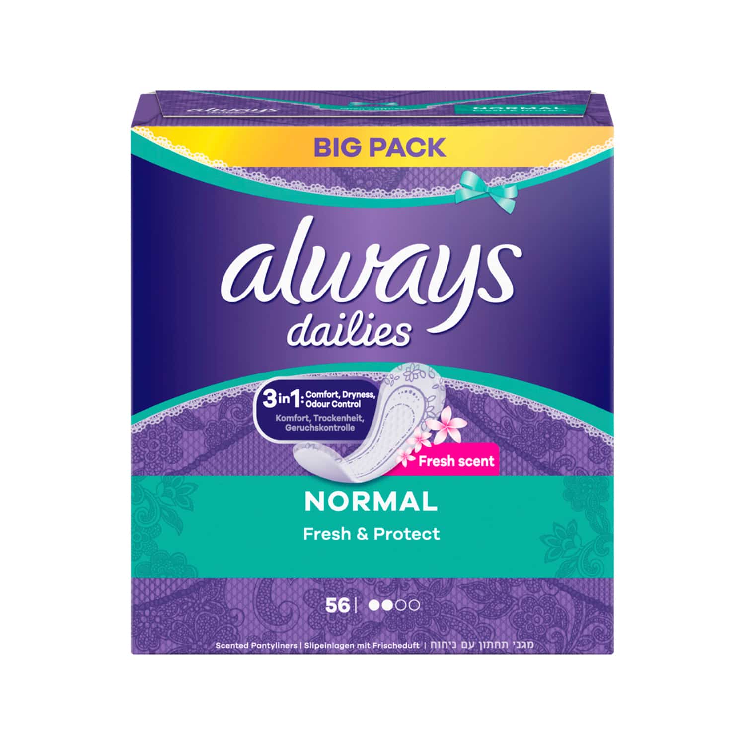 ALWAYS SE F&P NORMAL FRESH, 56ST PK