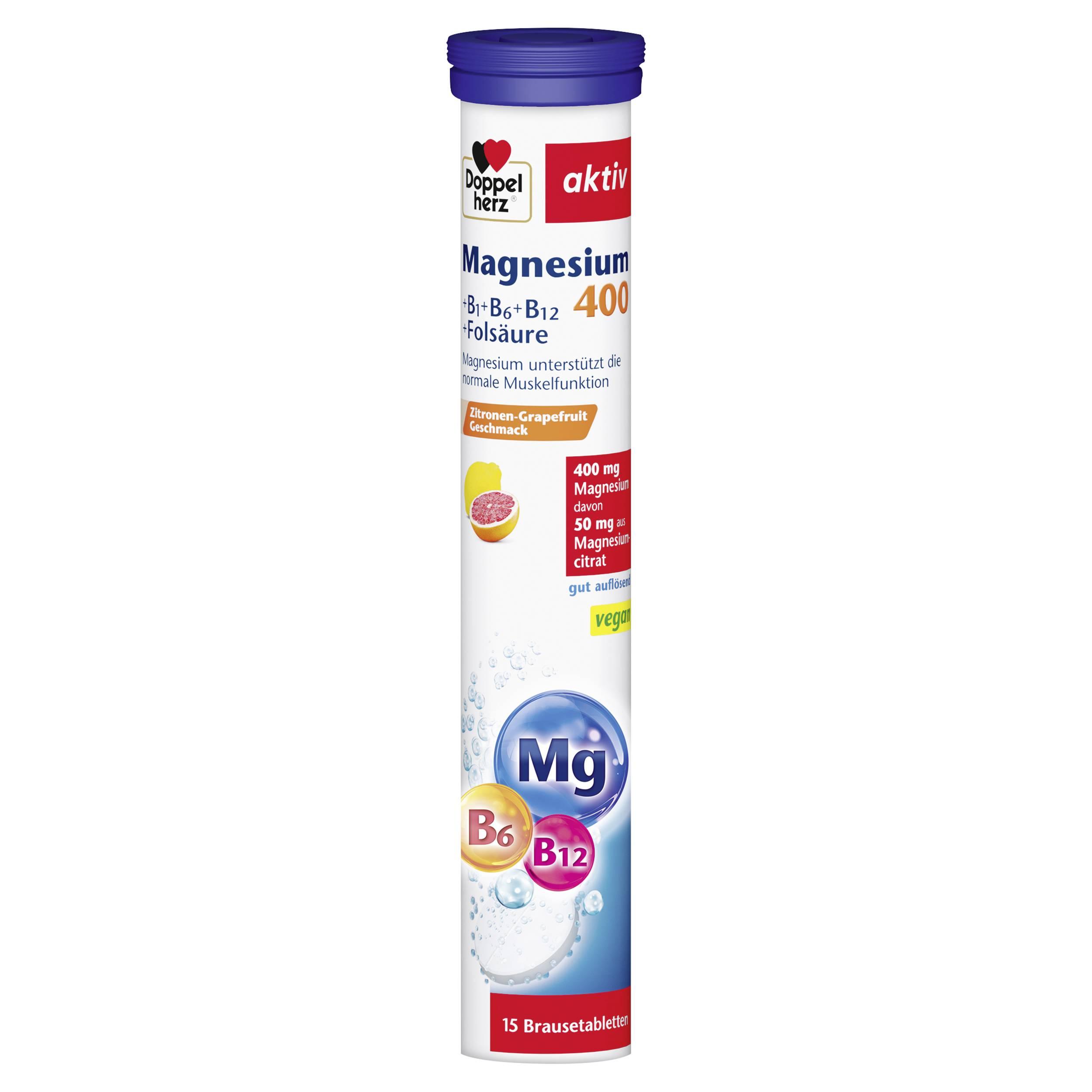 DOPPELHERZ MAGNESIUM 400 15 BT, 97,5G PK