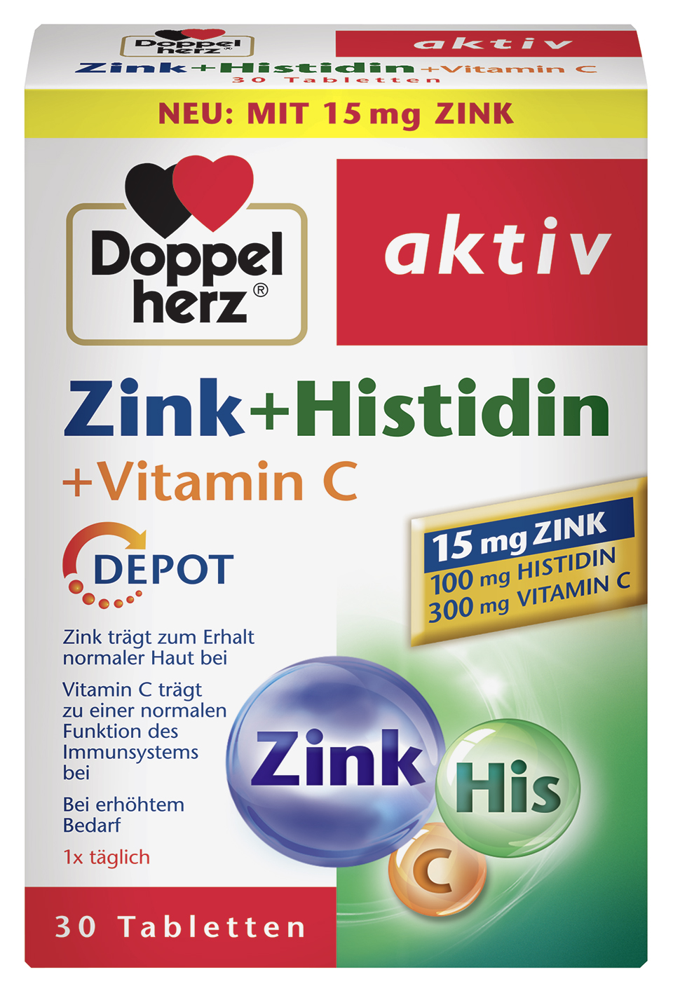 DOPPELHERZ ZINK+HISTIDIN+C 30ST, 30ST SC