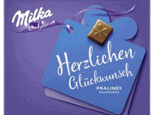 MILKA, PRALINES HERZL.GLUECKW