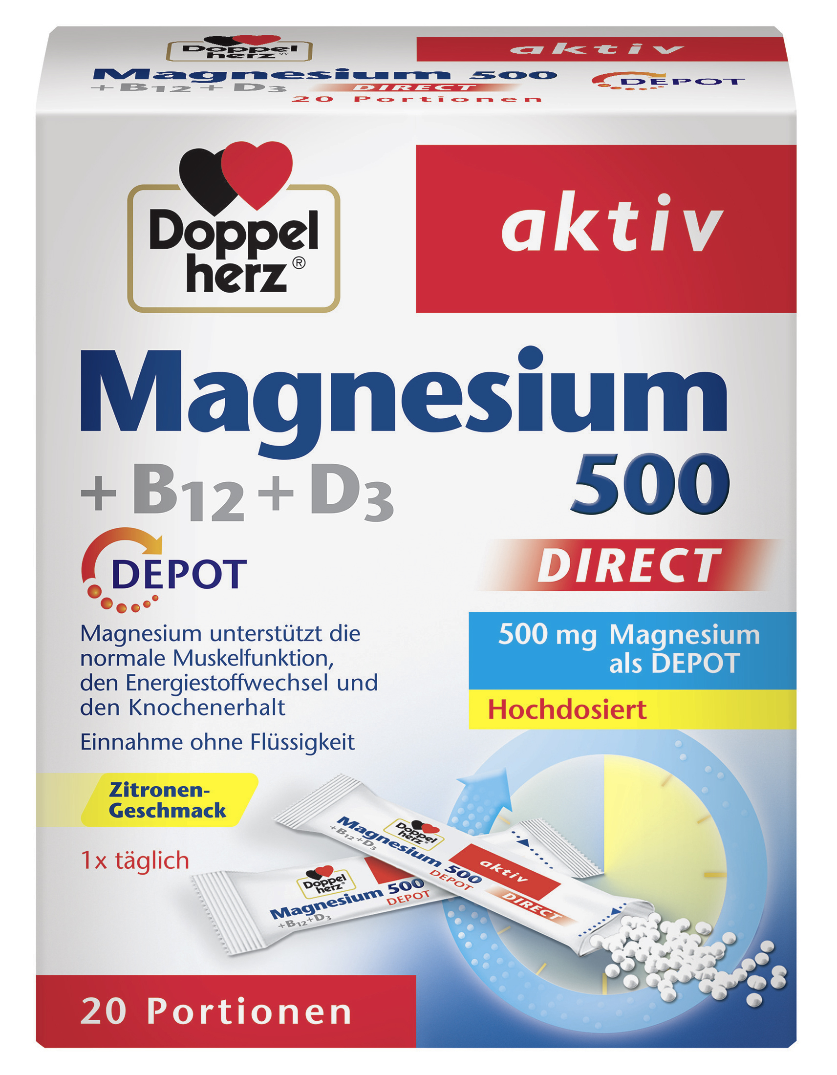 DOPPELHERZ MAGN.500+B12+D3 20STI., 20G PK