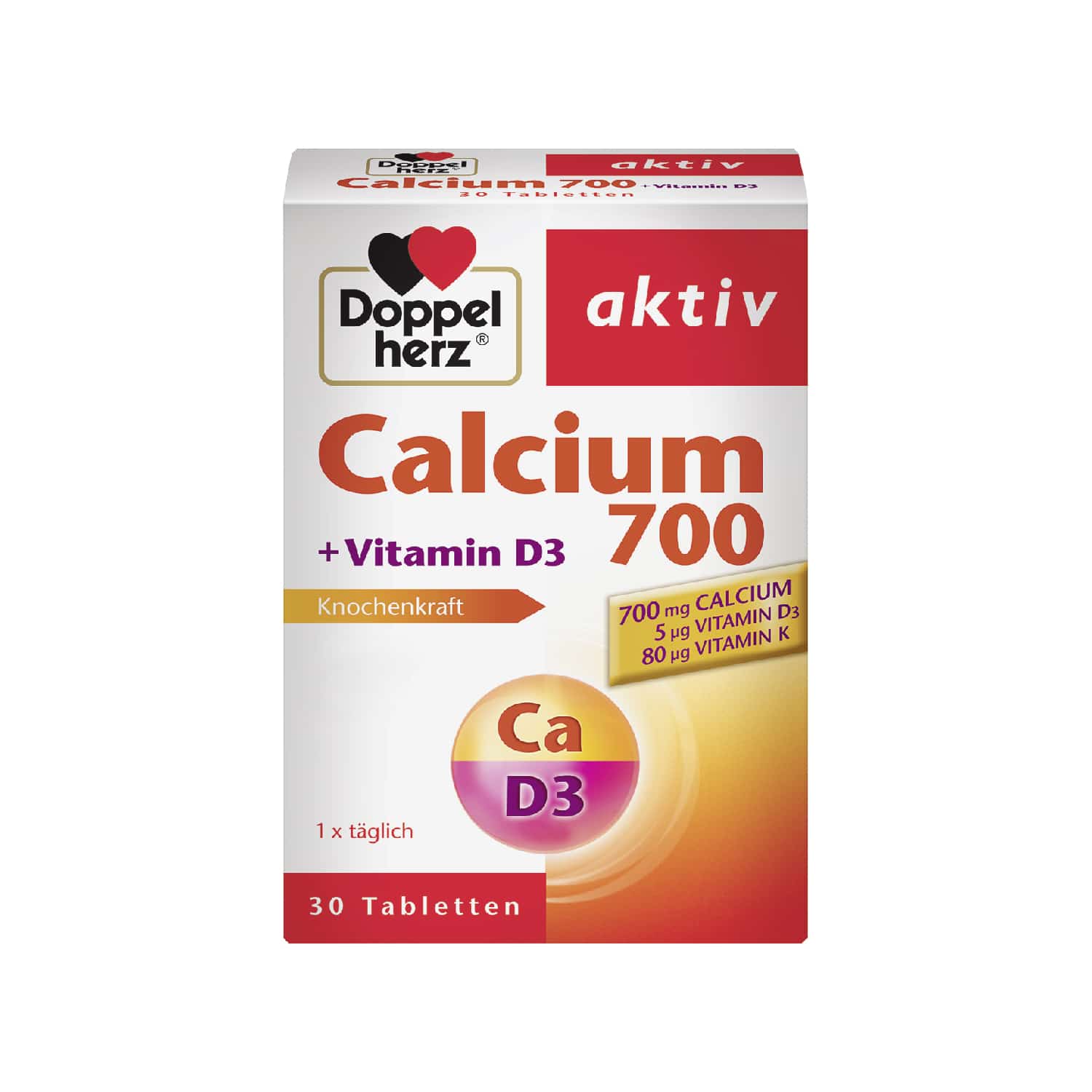 DOPPELHERZ CALCIUM 700+D3 30ST, 66,5G PK