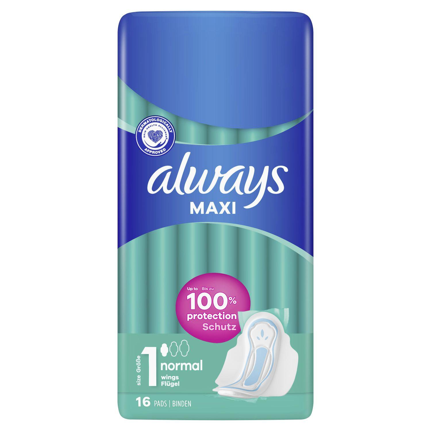 ALWAYS MAXI BINDEN NORMAL M.FL.GR1, 16ST PK