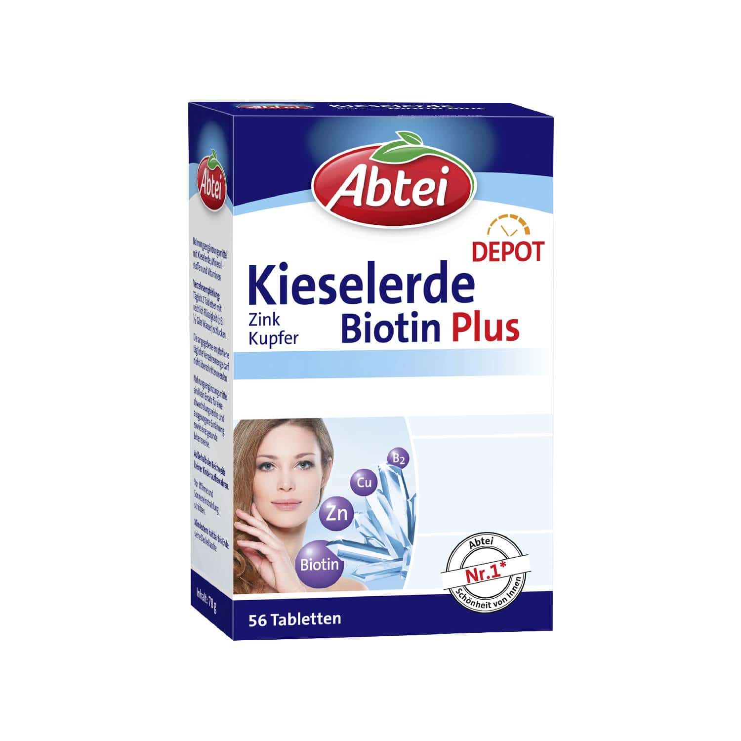 ABTEI KIESELERDE BIOTIN+56ST, 78G PK