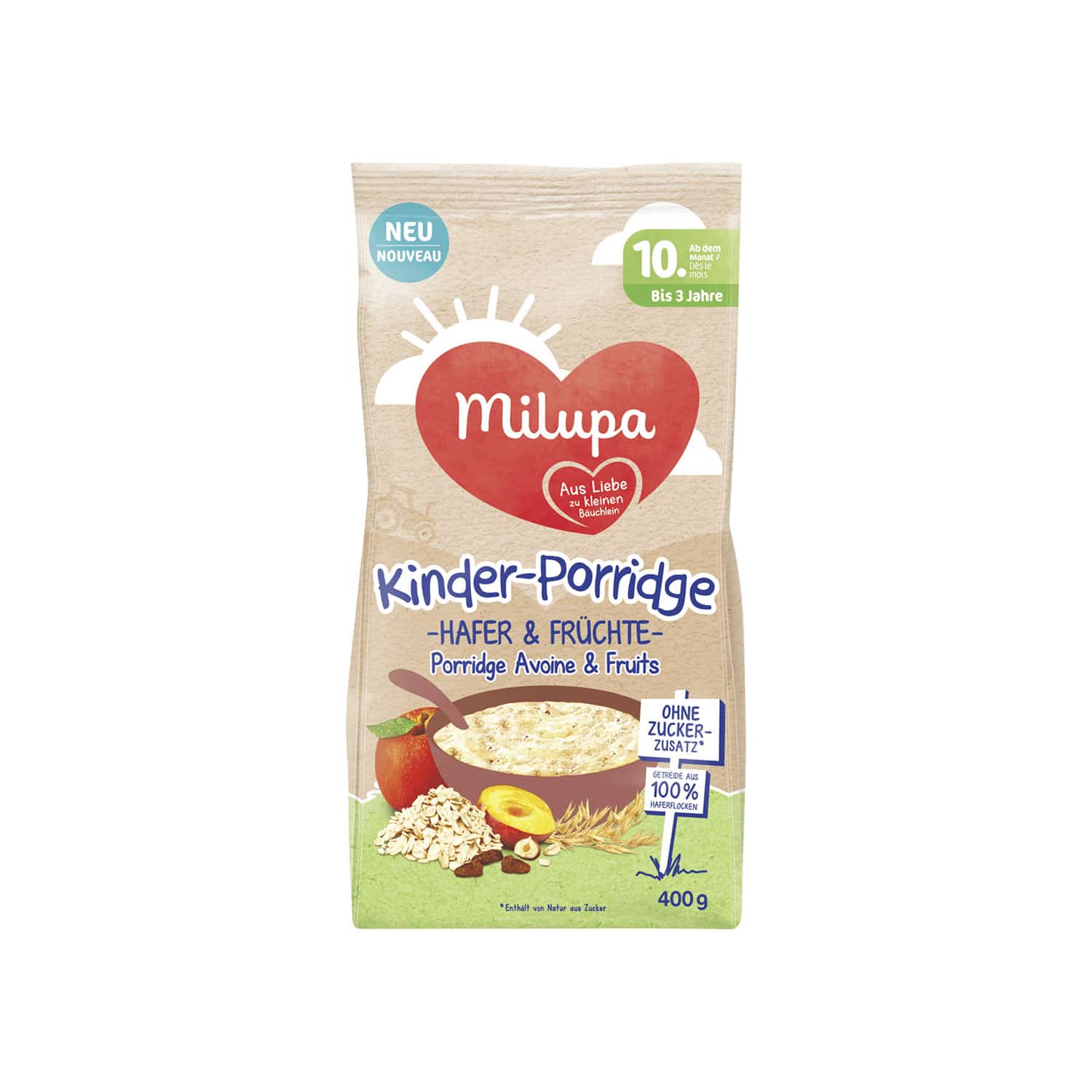 MILUPA PORRIDGE 10M, 400G BT