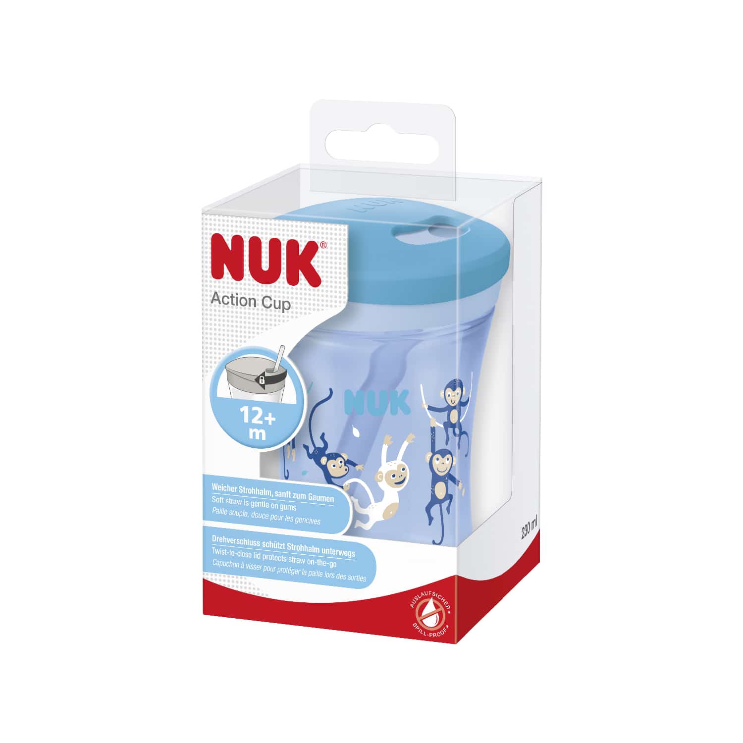 NUK ACTION CUP AB 12 M, 230ML BE