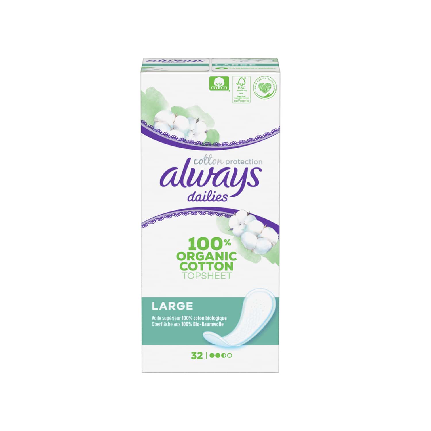 ALWAYS SE COTTON PROT. LARGE, 32ST PK