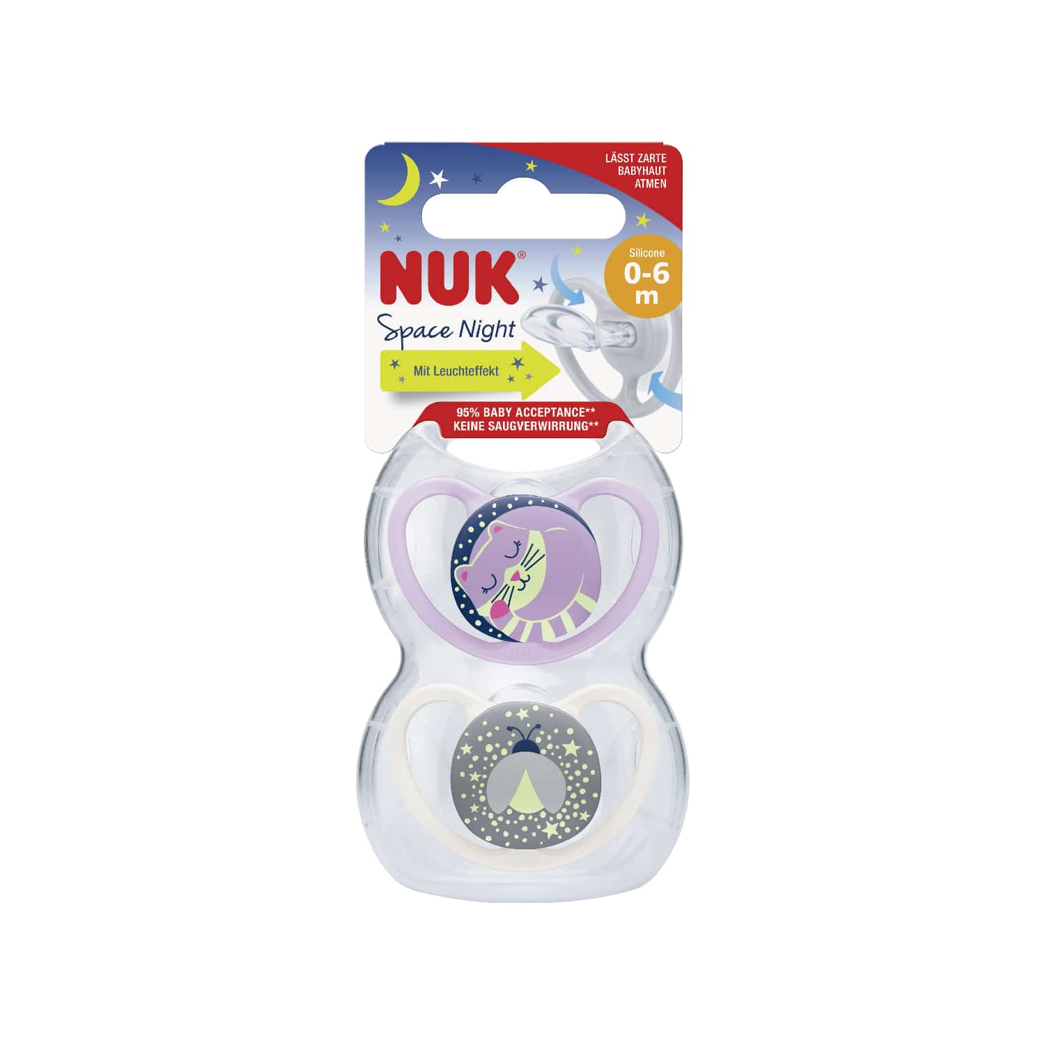 NUK BS GR1 SPACE NIGHT, 2ST PK
