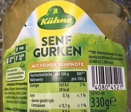 Hengstenberg Senfgurken 330 g Gl